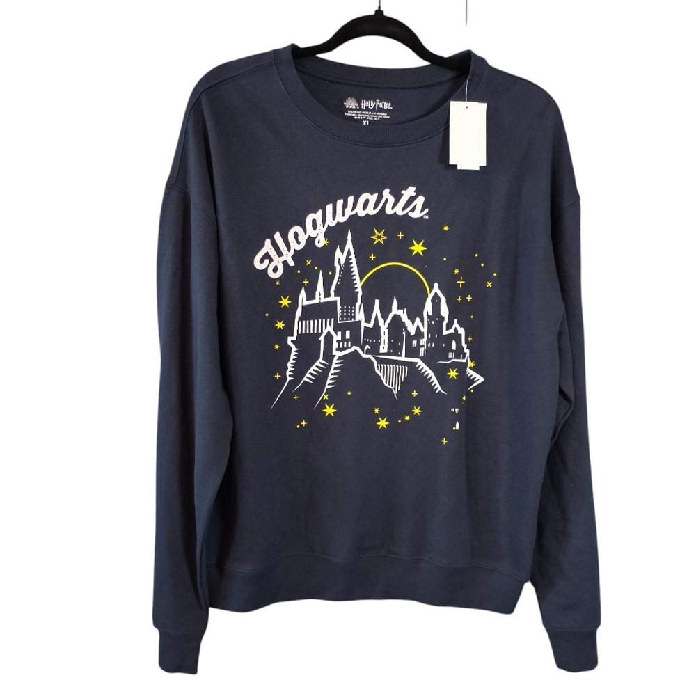 Women's Wizarding World Harry Potter Hogwarts Castle Navy Sweatshirt Size XL